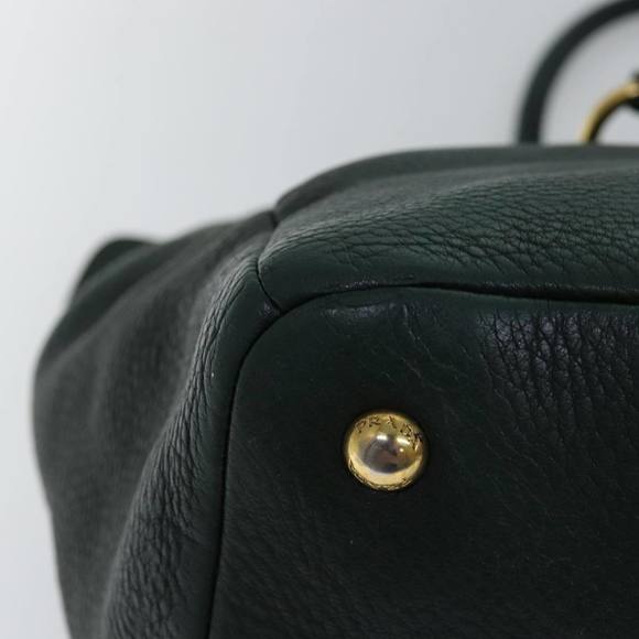 PRADA Tote Bag Leather 2way Khaki Auth bs15124 - Picture 12 of 16